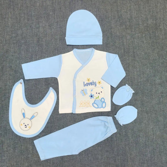 Lovely Gift Set- 5 Pcs Suit with Gloves and Cap