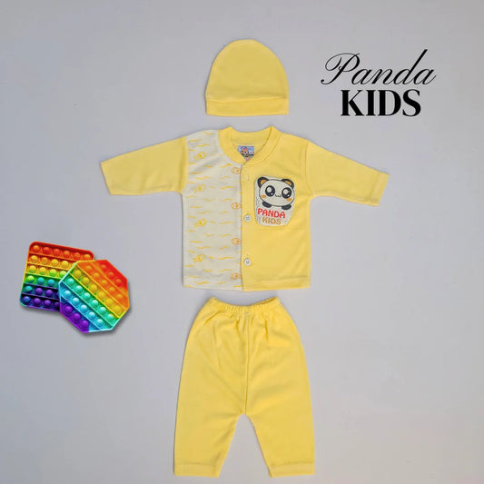 Panda Kids 3 Pcs Suit with Cap - Yellow