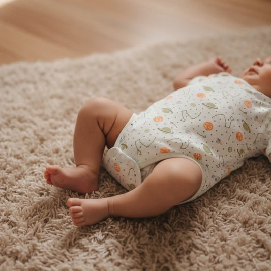 Newborn Baby Romper Space Print - Organic Cotton Bodysuit