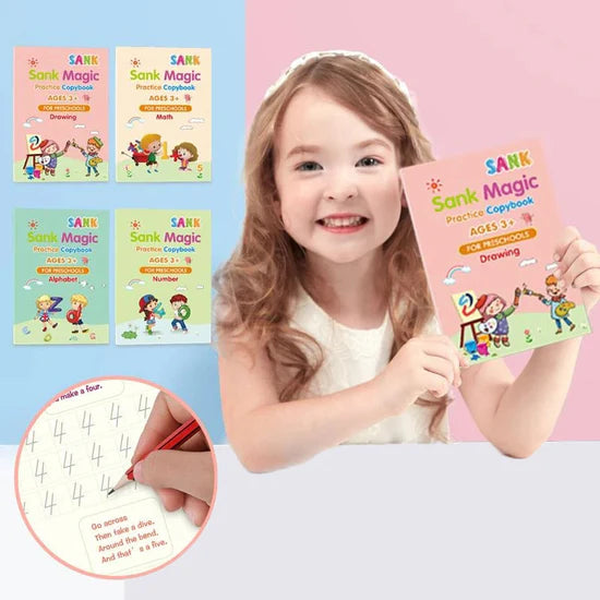 Reusable Magic Practice Copybook for Kids - 4 Books set