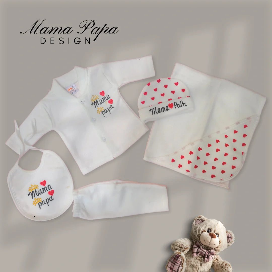 Mama Papa 5 Pcs Starter Set with Blanket