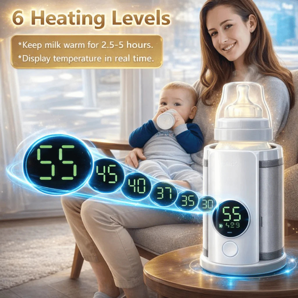 Portable Rechargeable Baby Feeder Warmer - Travel-Friendly Milk Heater