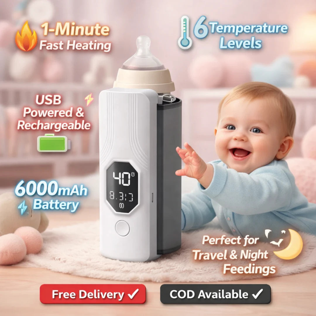 Portable Rechargeable Baby Feeder Warmer - Travel-Friendly Milk Heater