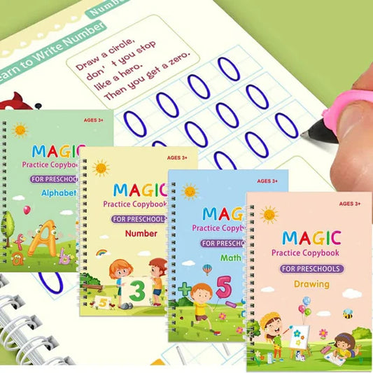 Reusable Magic Practice Copybook for Kids - 4 Books set