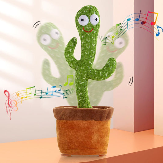 Dancing Talking Cactus Toy with USB Charge – Singing & Mimicking Plush Toy