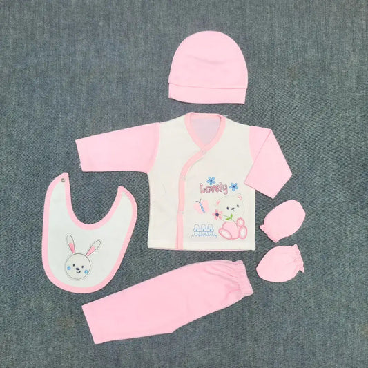 Lovely Gift Set- 5 Pcs Suit with Gloves and Cap