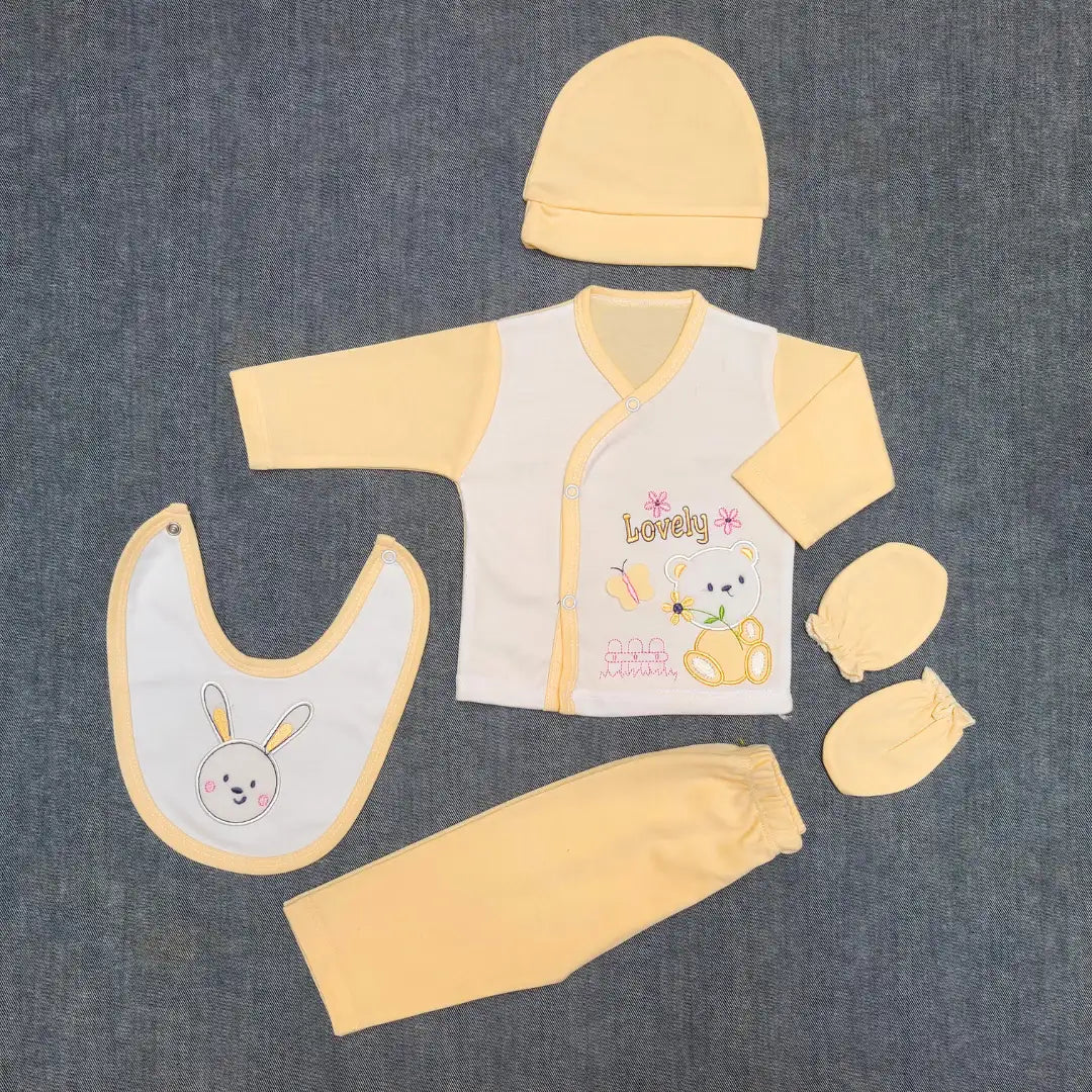 Lovely Gift Set- 5 Pcs Suit with Gloves and Cap