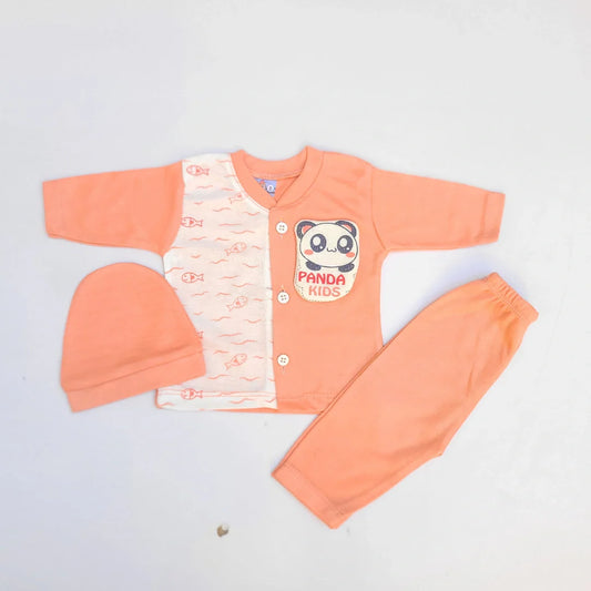 Panda Kids 3 Pcs Suit with Cap - Orange