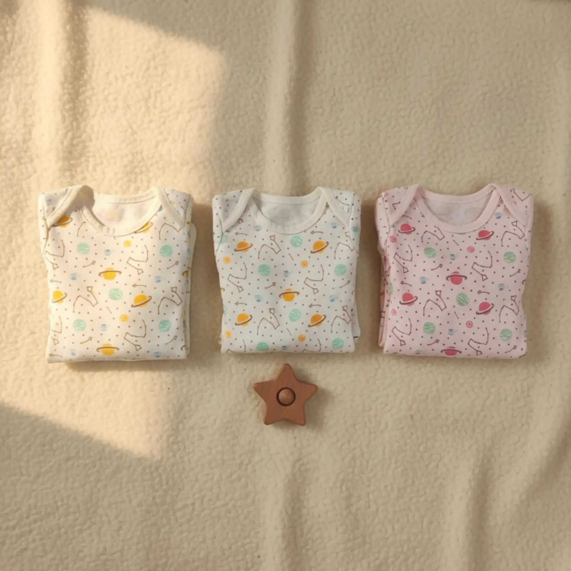 Newborn Baby Romper Space Print - Organic Cotton Bodysuit