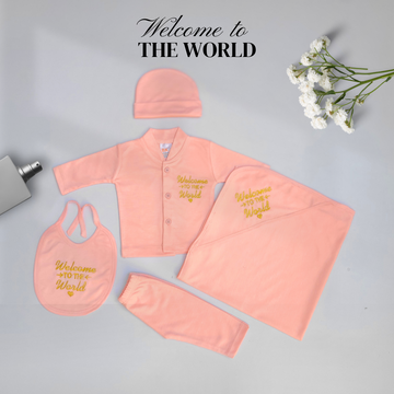 Welcome to the World 5 Pcs Starter Set with Blanket - Orange